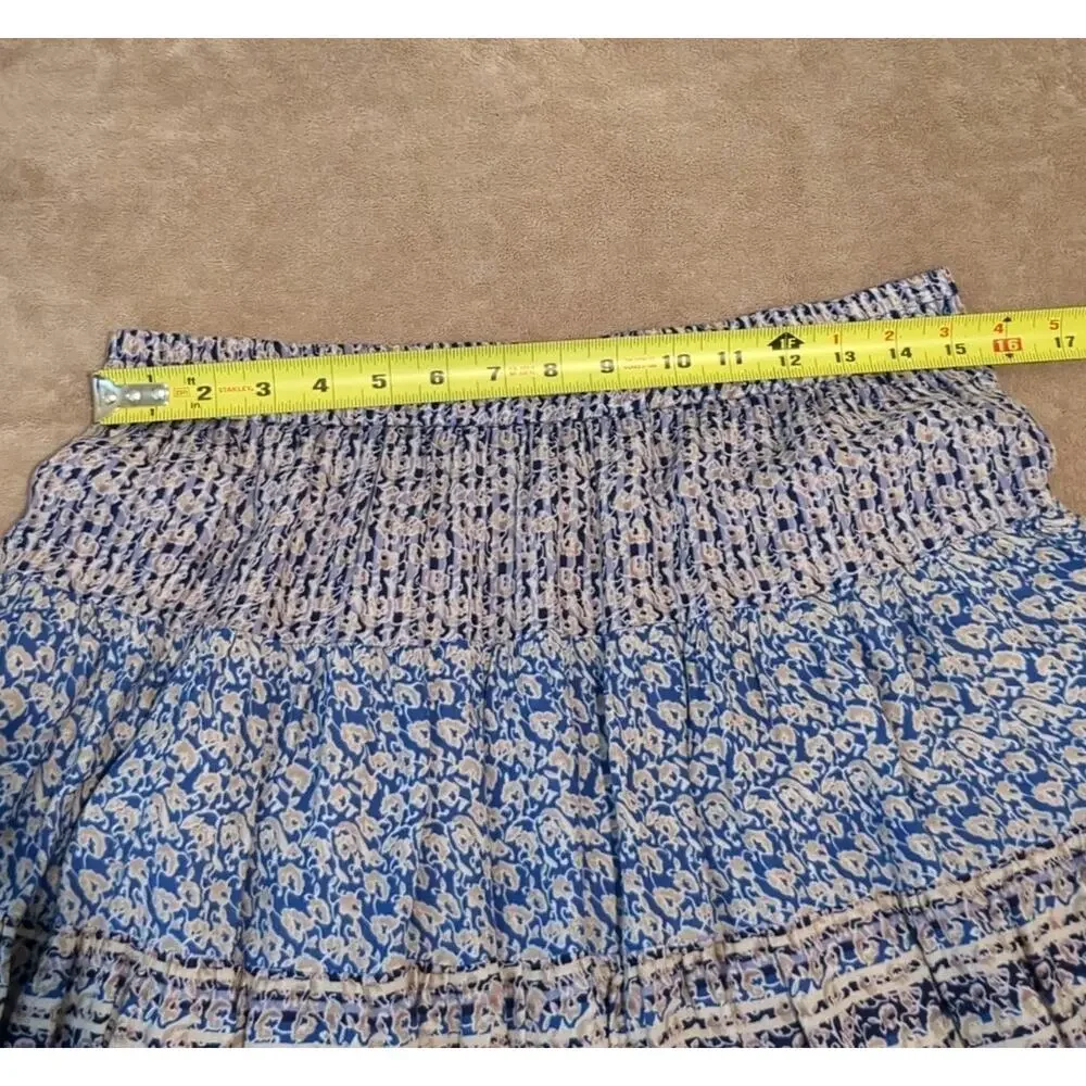 BCBG Womens M Paula Skater Skirt Colbalt Blue Y2K Boho Festival